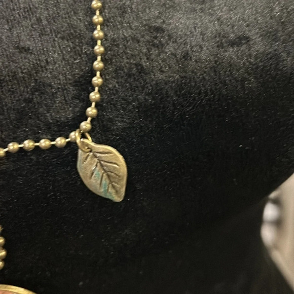 Handmade Mixed Charm & Pendent Glass Garden Brass Birdhouse & Leaf Necklace - Picture 7 of 7